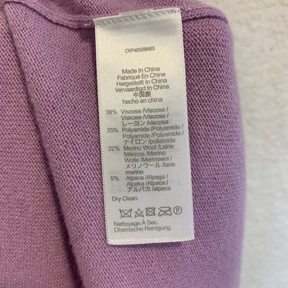 Soft Girl Clean Girl Madewell Wool Sweater Large Simple Mock Neck Violet Pink - Picture 6 of 6